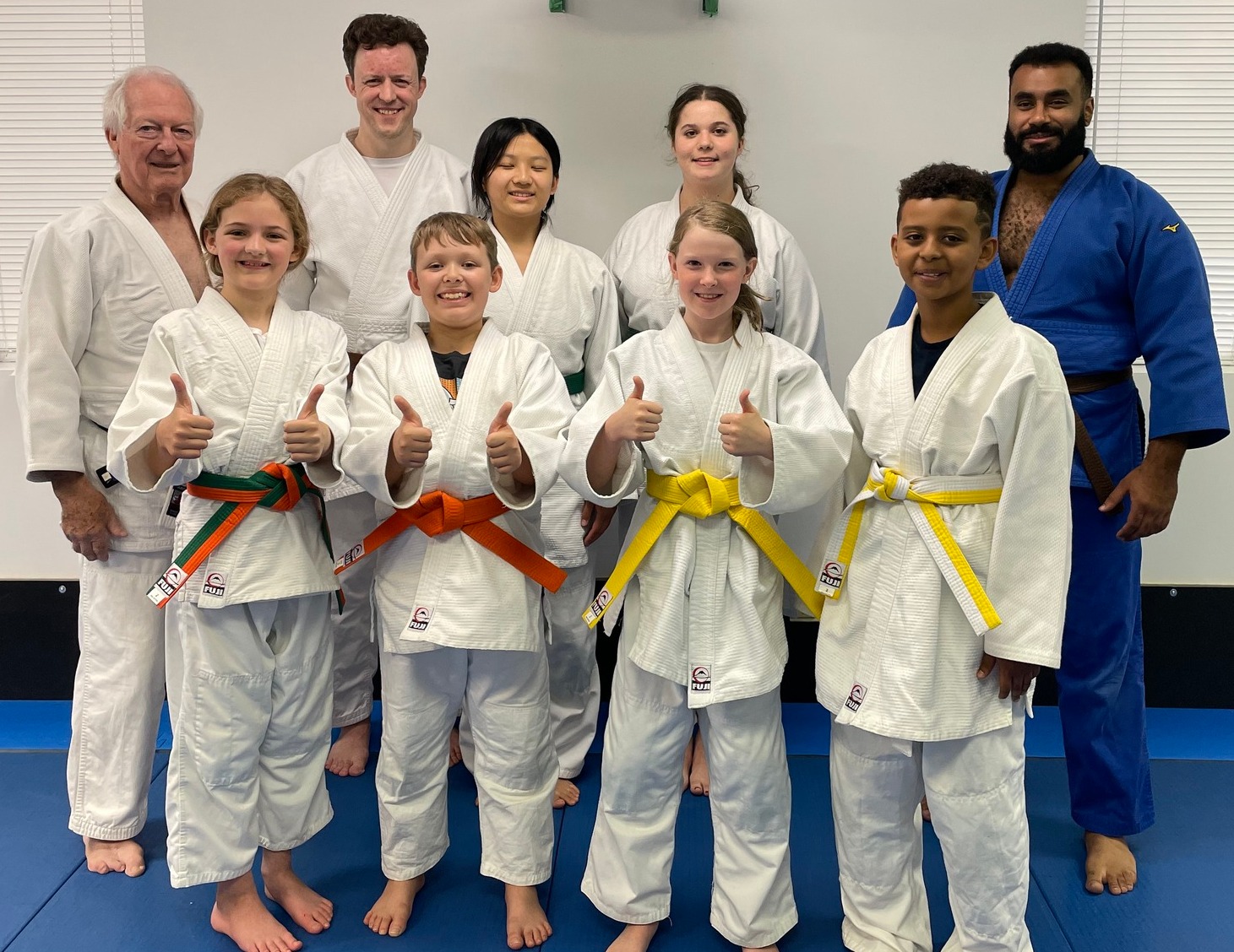 Children's judo class group photo